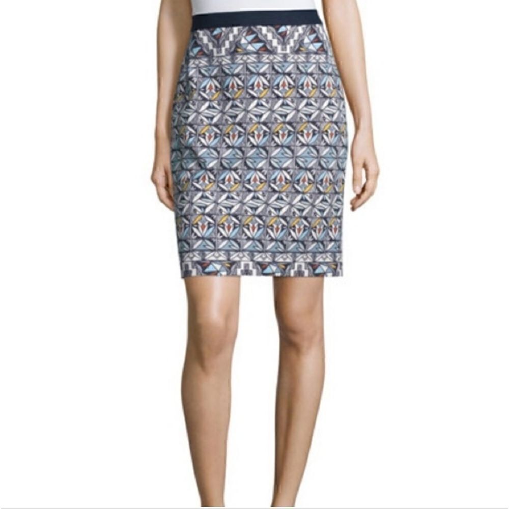 Tory Burch | Riviera Blue Acoma Stretch Geometric Skirt